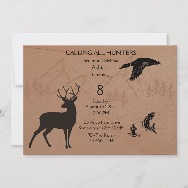 Les garçons Chasse Invitation (Devant)