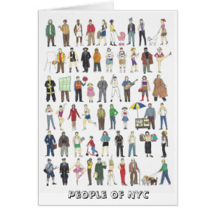 Les gens de New-Yorkais Illustrés Cartes de ville 