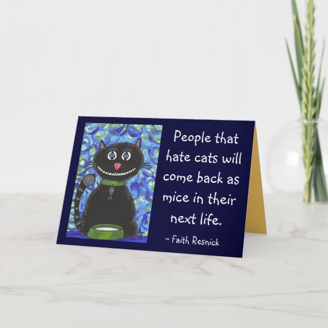 Les gens qui détestent des chats… - carte de voeux (Devant)