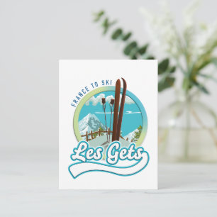 Les Gets france ski logo Postkarte