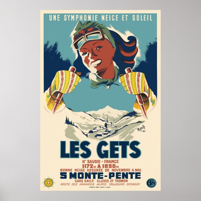 Les Gets, Savoie, France, Affiche de ski (Devant)