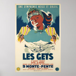 Les Gets, Savoie, Frankreich, Skiposter Poster