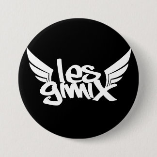 Les Gimix schwarzer Logo-Knopf Button