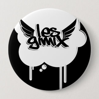 Les Gimix weißer Blasen-Knopf Button