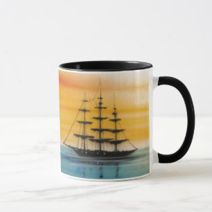 Les goélettes au coucher du soleil Design Café Mug