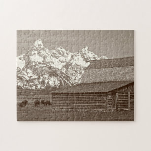 Les grandes Tétons du Puzzle de Mormon Row