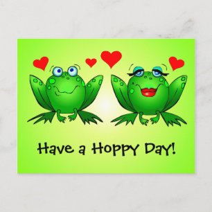 Les grenouilles amoureuses ont une carte postale v