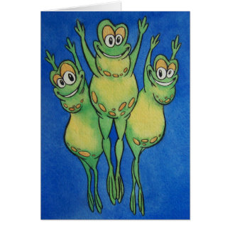 Les grenouilles sautant pour la joie