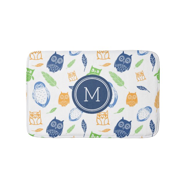 Les hiboux chaulent le tapis de bain orange de (Devant)
