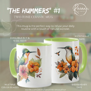 "Les Hummers" #1 Mug en céramique pour colibris
