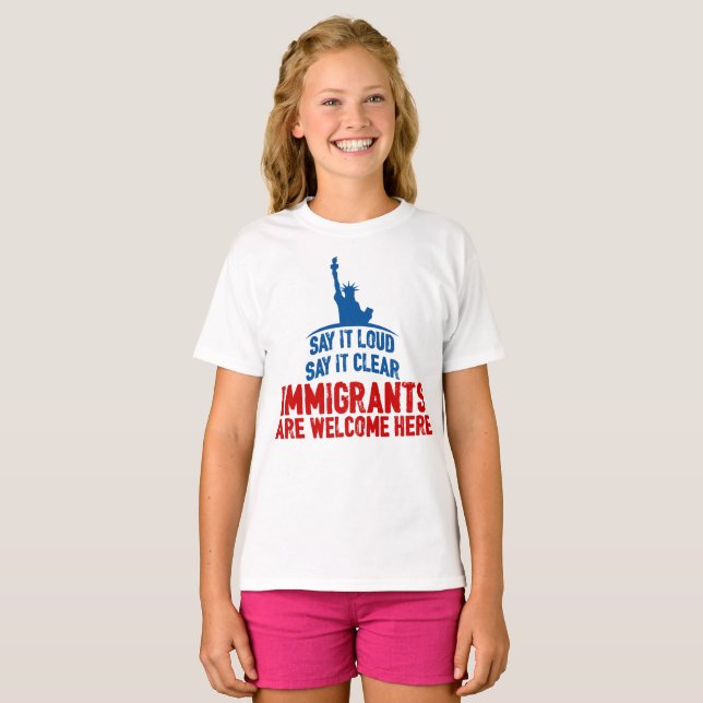 Les immigrés font bon accueil au T-shirt de la (Devant entier)