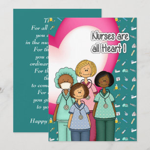 Les infirmières sont tous du coeur. Cartes plates 
