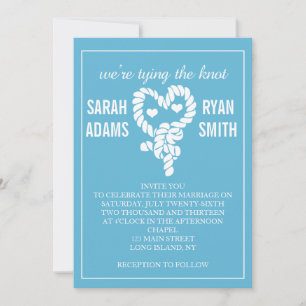 Les invitations au mariage bleu noueux