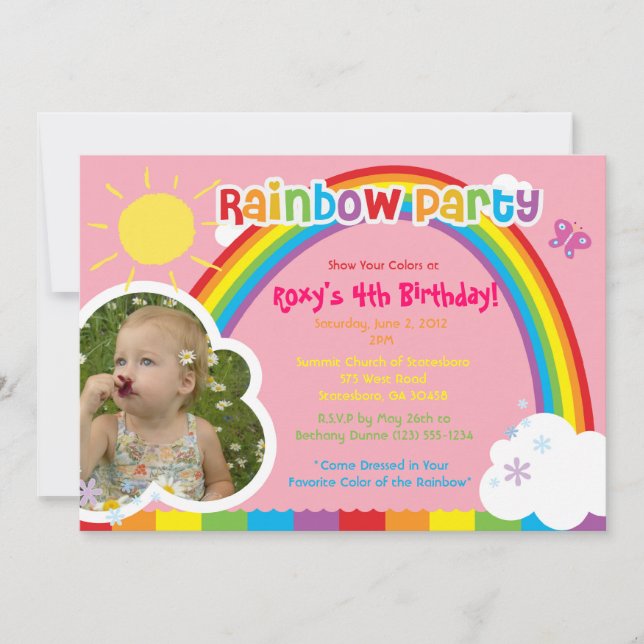 Les invitations aux photos de Rainbow Party (Devant)
