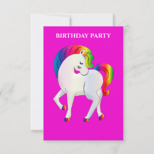 LES INVITATIONS D'ANNIVERSAIRE "RAINBOW PONY" ONT