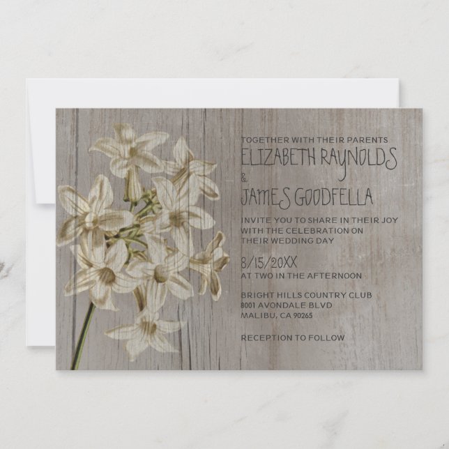 Les invitations de mariage de Stéphanotis (Devant)
