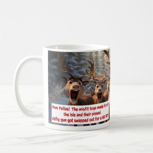 Les jouets Rudolph et Misfit sont de la tasse de c (Gauche)