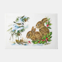 Les lapins et les oiseaux apprécient le tapis de n