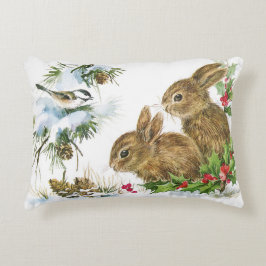 Les lapins et l'oiseau apprécient le coussin de
