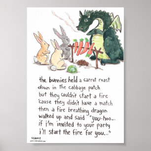 Les lapins tenaient un rôti de carottes - poster p