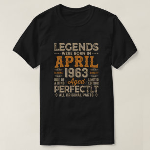 Les légendes sont nées en avril 1963, tshirts d'