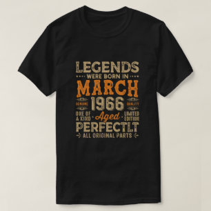 Les légendes sont nées en mars 1966, tshirts d'ann