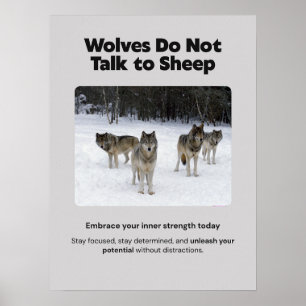 Les loups ne parlent pas aux moutons Poster Motiva