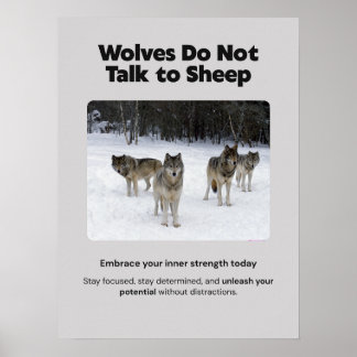 Les loups ne parlent pas aux moutons Poster Motiva