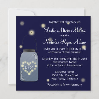 Les lucioles du Faire-part de mariage de Mason Jar