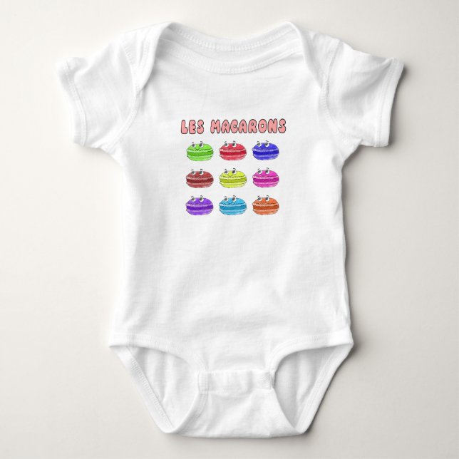 Les Macarons Niedlich Cartoon Baby Strampler (Vorderseite)