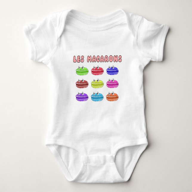 Les Macarons Niedlich Cartoon Baby Strampler (Vorderseite)