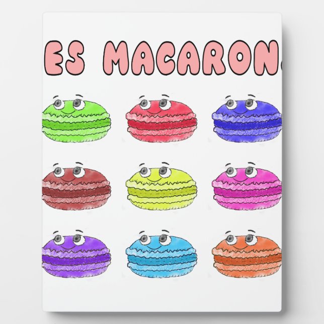 Les Macarons Niedlich Cartoon Fotoplatte (Vorderseite)