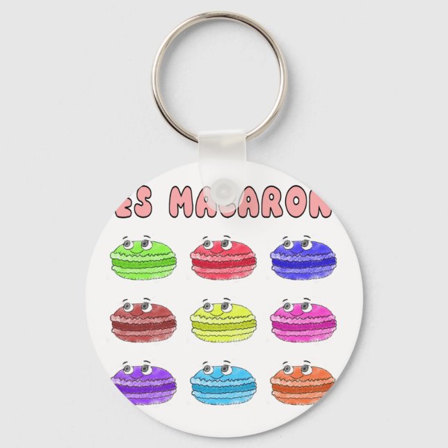 Les Macarons Niedlich Cartoon Schlüsselanhänger (Vorderseite)