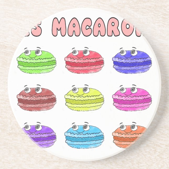 Les Macarons Niedlich Cartoon Untersetzer (Vorne)