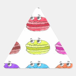 Les Macarons Niedlicher Cartoon Dreieckiger Aufkleber