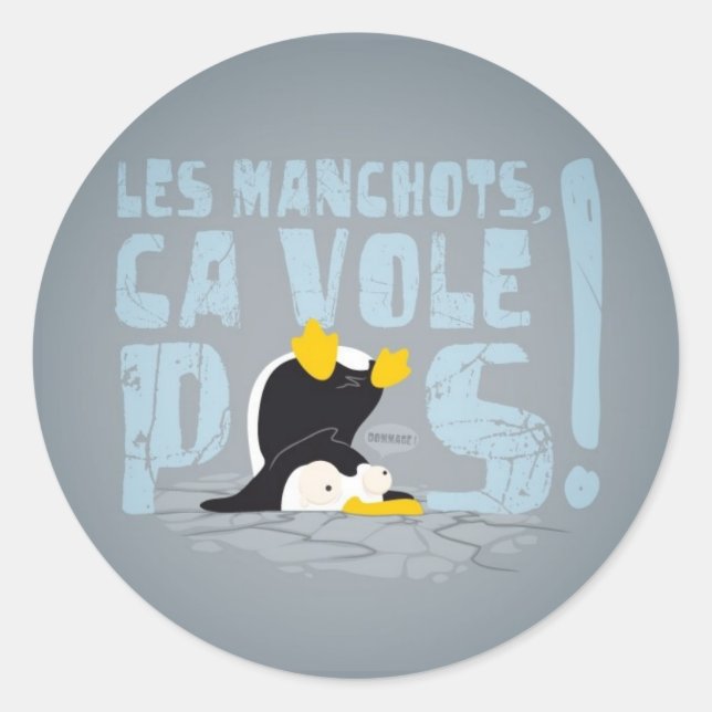Les manchots runder aufkleber (Vorderseite)