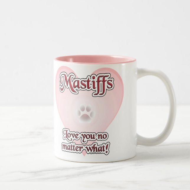 Les Mastiffs Vous Aiment Peu Importe Quelle Mug (Droit)
