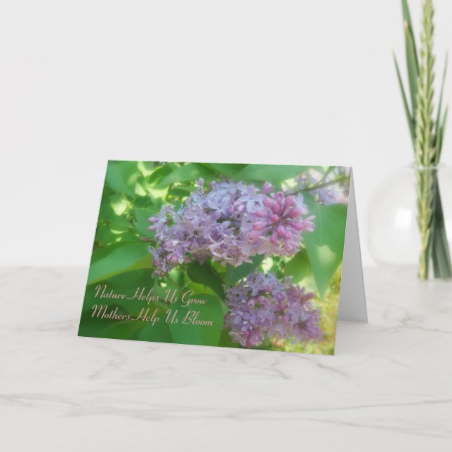 "Les mères nous aident à s'épanouir" Lilac Carte F (Devant)