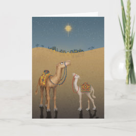 Les mignons chameaux de Bethléem Carte de Noël