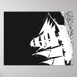 Les Mis Ship Silhouette Poster