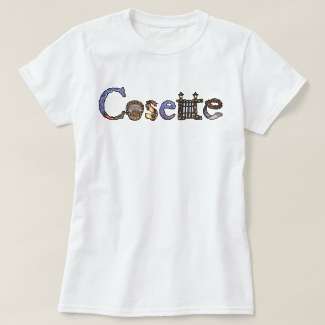 Les Misérables Liebe: Cosette Schriftart-Shirt T-Shirt (Design vorne)