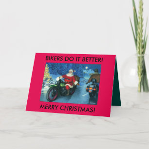 Les motards font mieux la carte de noël.Père Noël 