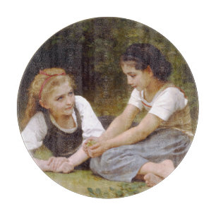 Les Noisettes: Junge Mädchen beim Sammeln von Hase Schneidebrett