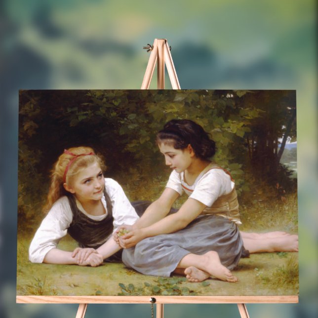 Les Noisettes: Junge Mädchen sammeln Haselnüsse Acrylschild (Neutral)