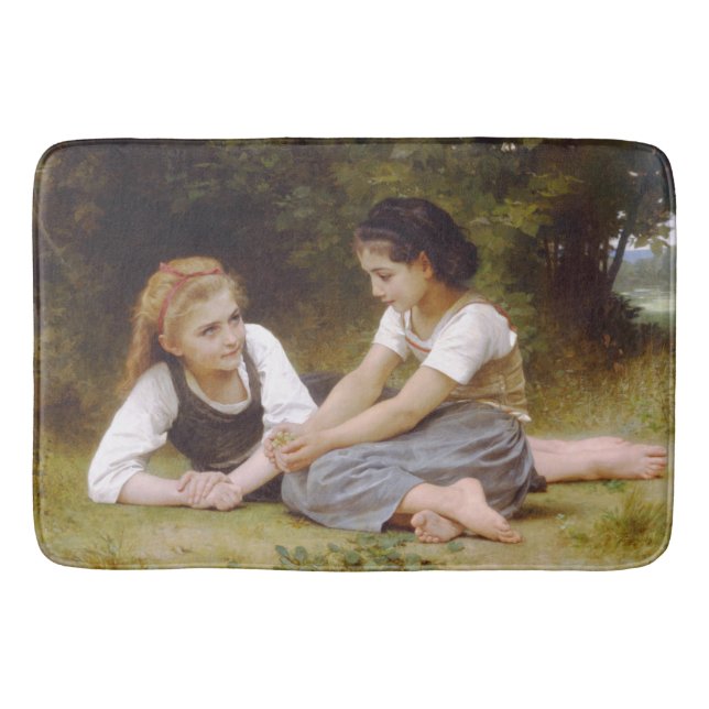 Les Noisettes: Junge Mädchen sammeln Haselnüsse Badematte (Vorderseite)