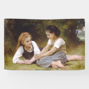 Les Noisettes: Junge Mädchen sammeln Haselnüsse Banner