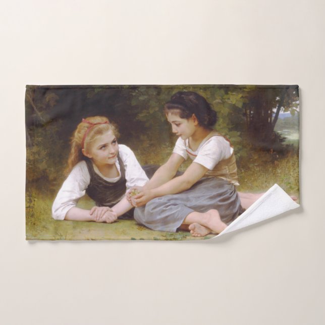 Les Noisettes: Junge Mädchen sammeln Haselnüsse Handtuch (Handtuch)