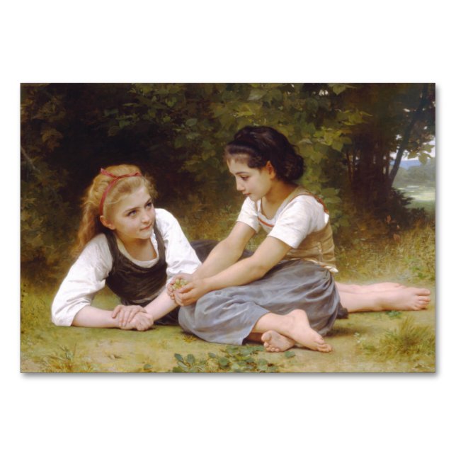 Les Noisettes: Junge Mädchen sammeln Haselnüsse Tischnummer (Vorderseite)