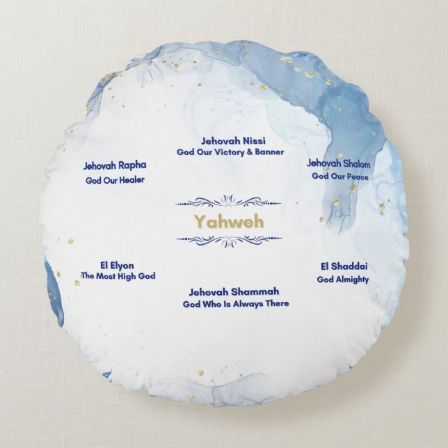 Les Noms De Dieu Coussin Rond (Devant)