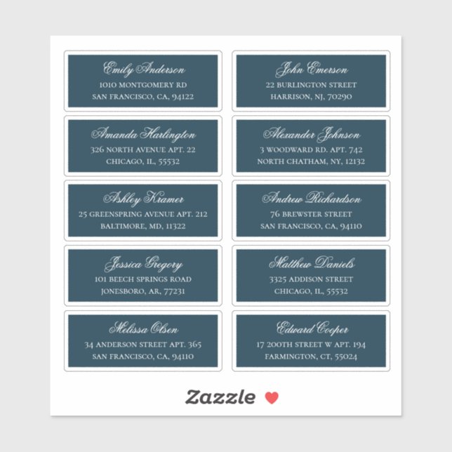 Les noms des invités de la Marine. étiquettes mari (Feuille)